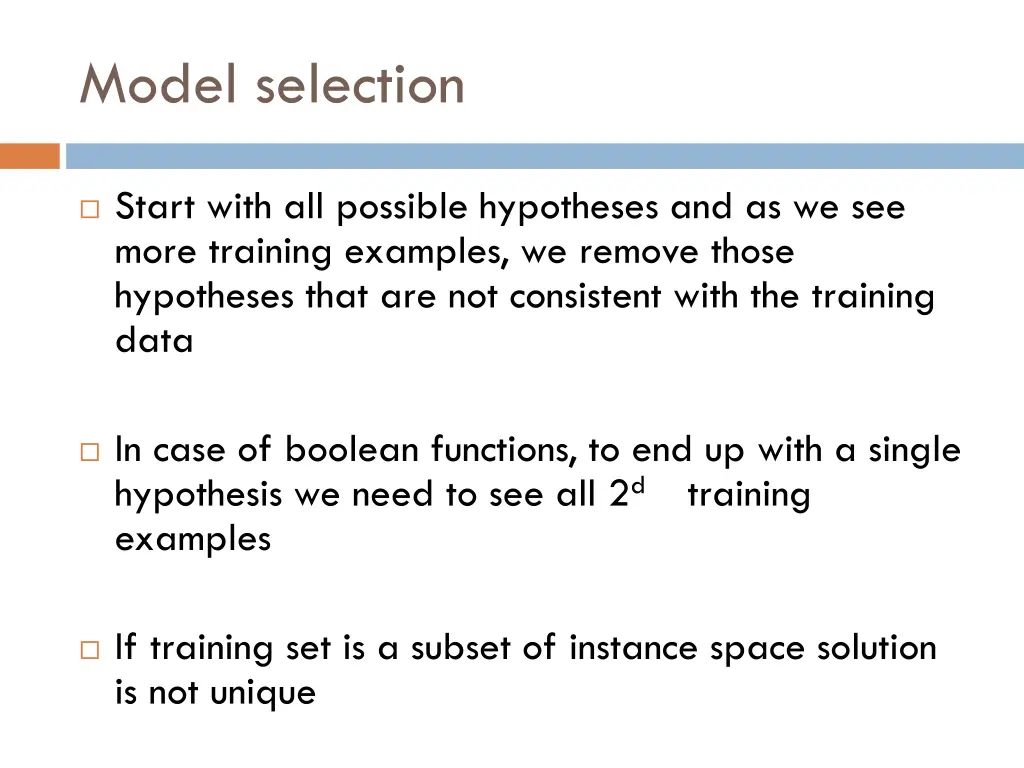 model selection 1