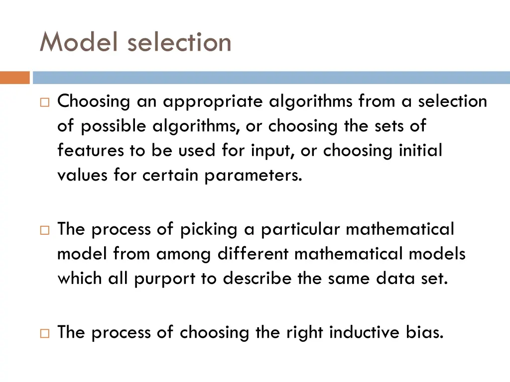 model selection 3