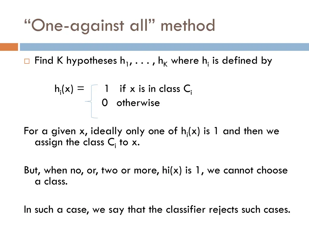 one against all method 1