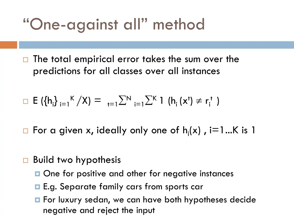 one against all method 2