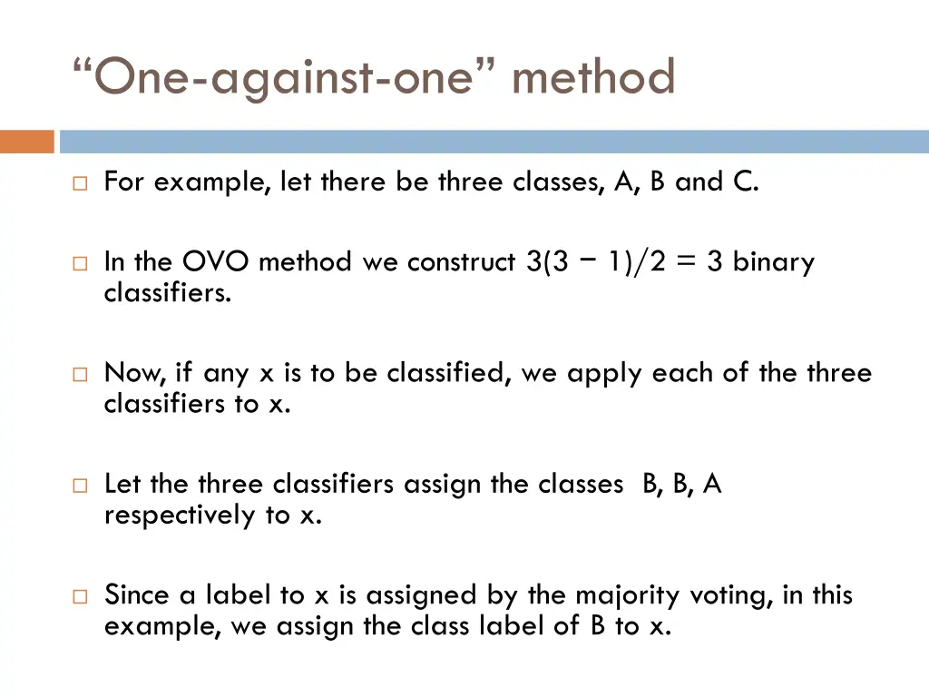 one against one method 1