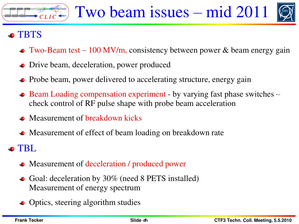 two beam issues mid 2011