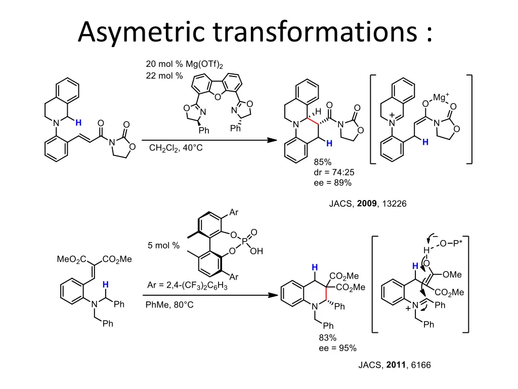 asymetric transformations
