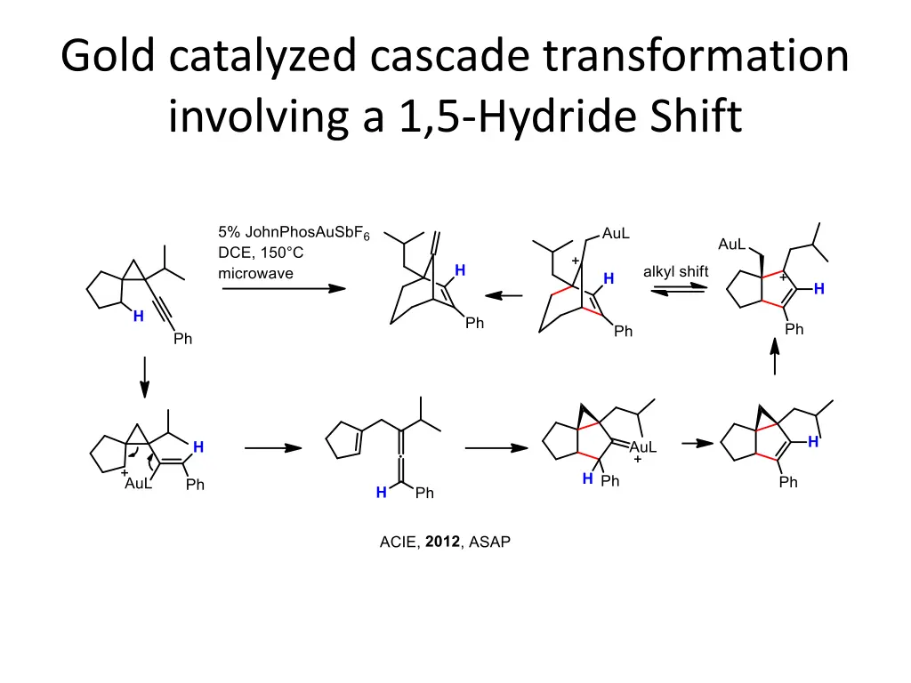 gold catalyzed cascade transformation involving
