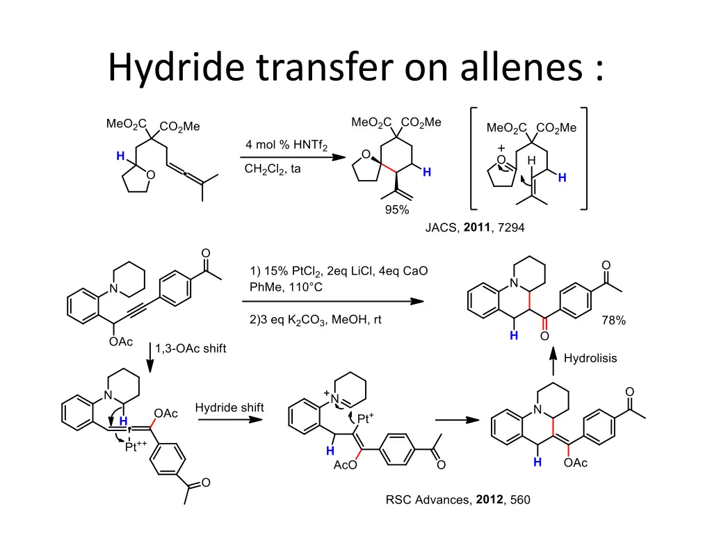 hydride transfer on allenes