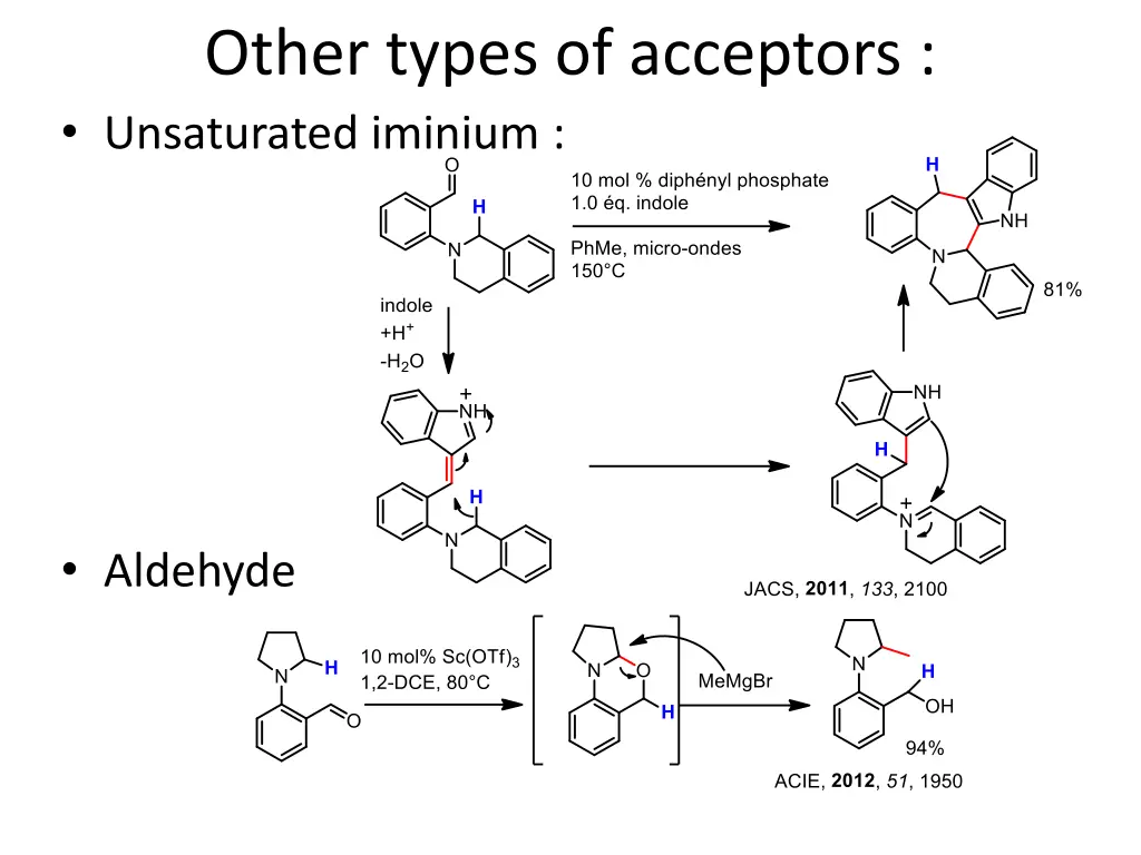 other types of acceptors unsaturated iminium