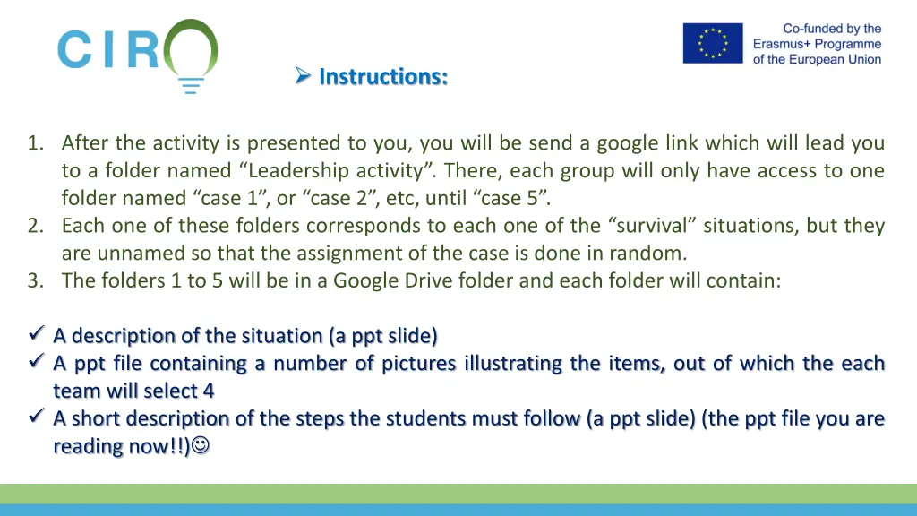 instructions