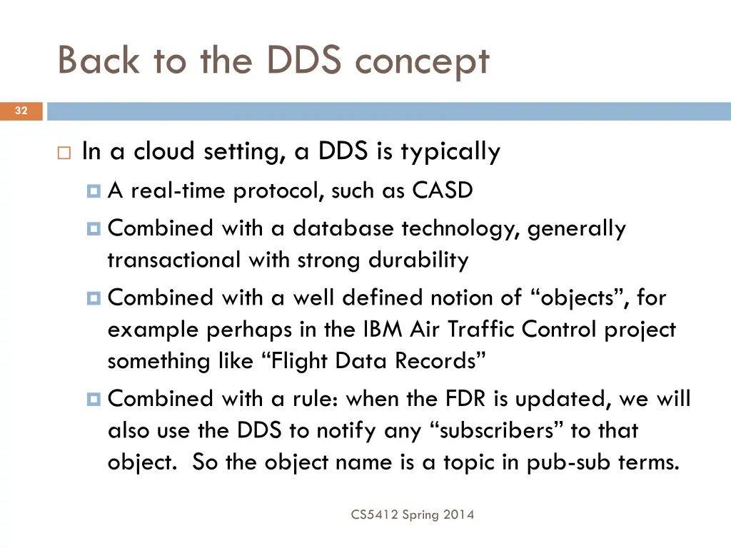 back to the dds concept