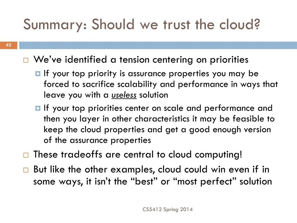 summary should we trust the cloud