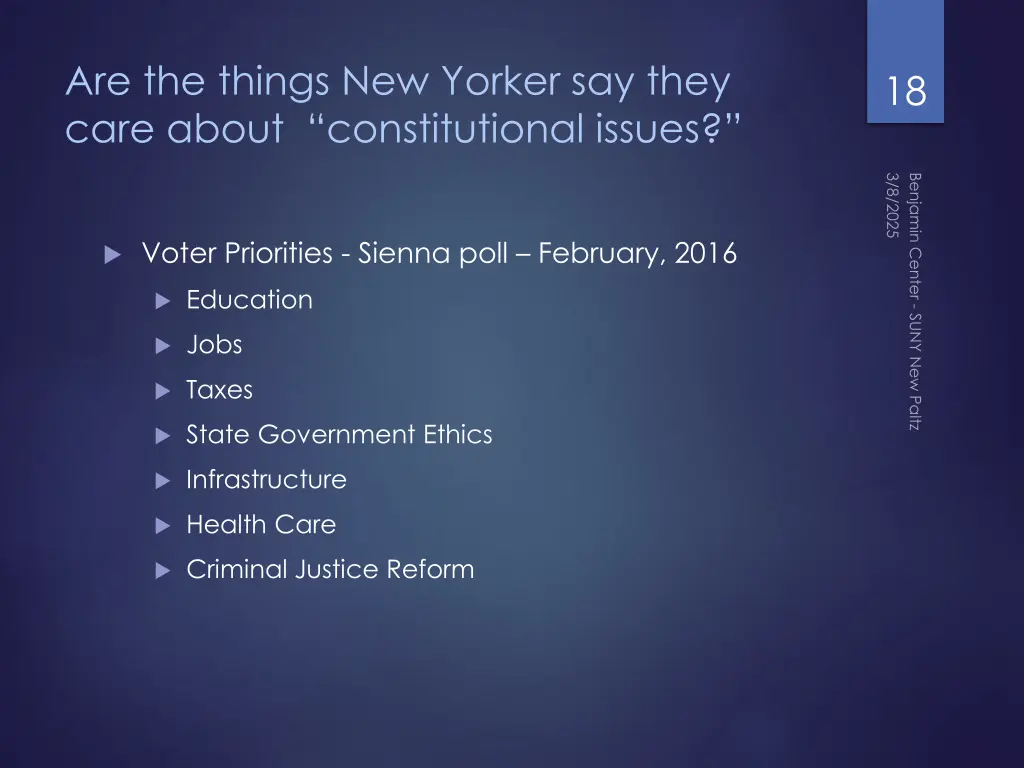 are the things new yorker say they care about