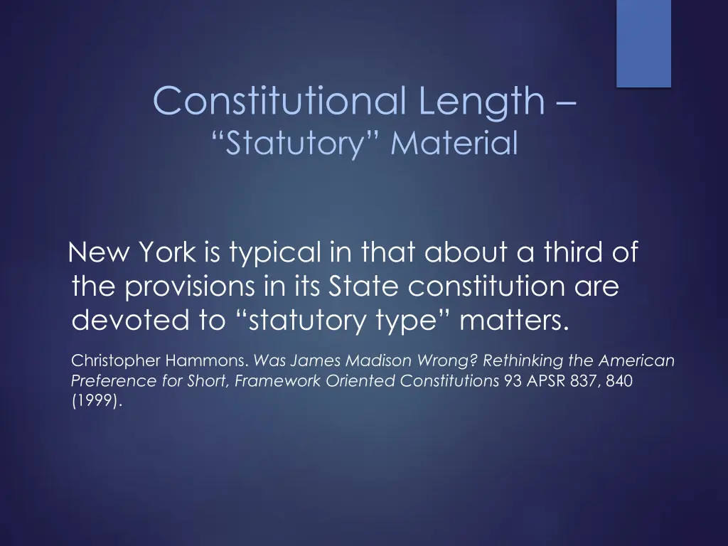 constitutional length statutory material