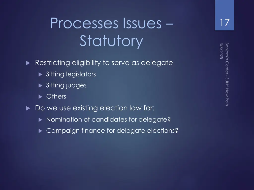 processes issues statutory