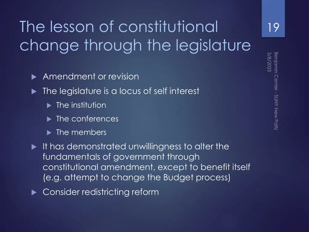 the lesson of constitutional change through