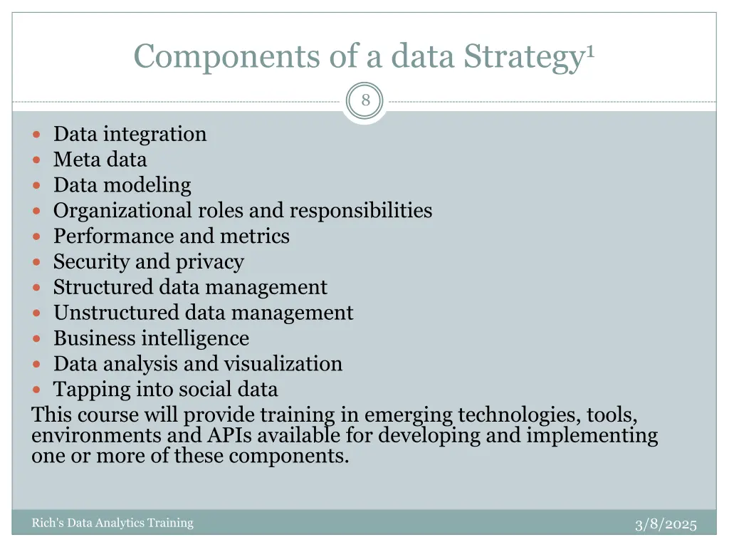 components of a data strategy 1