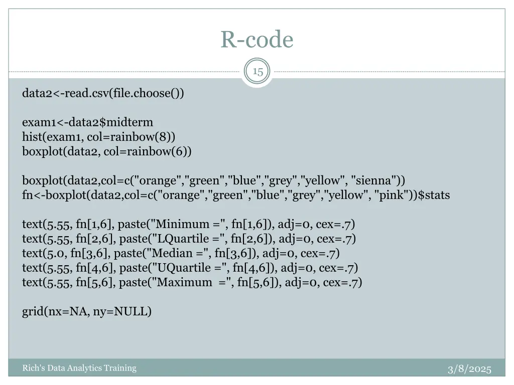 r code