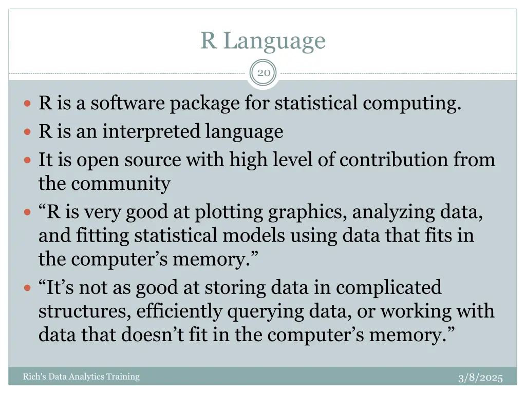r language