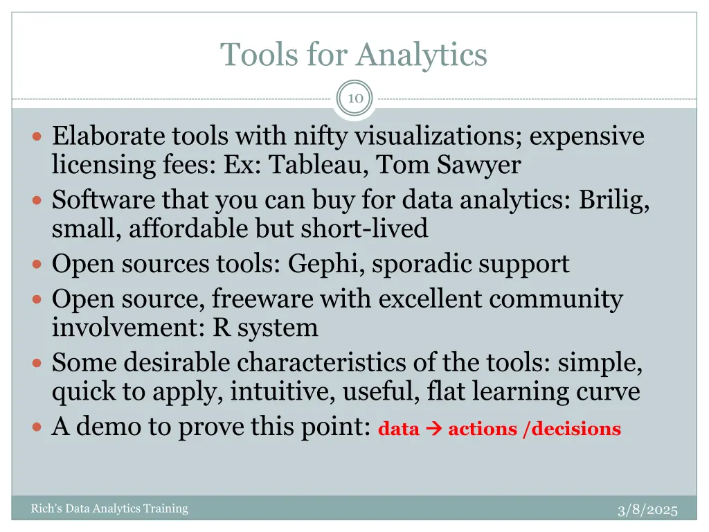 tools for analytics