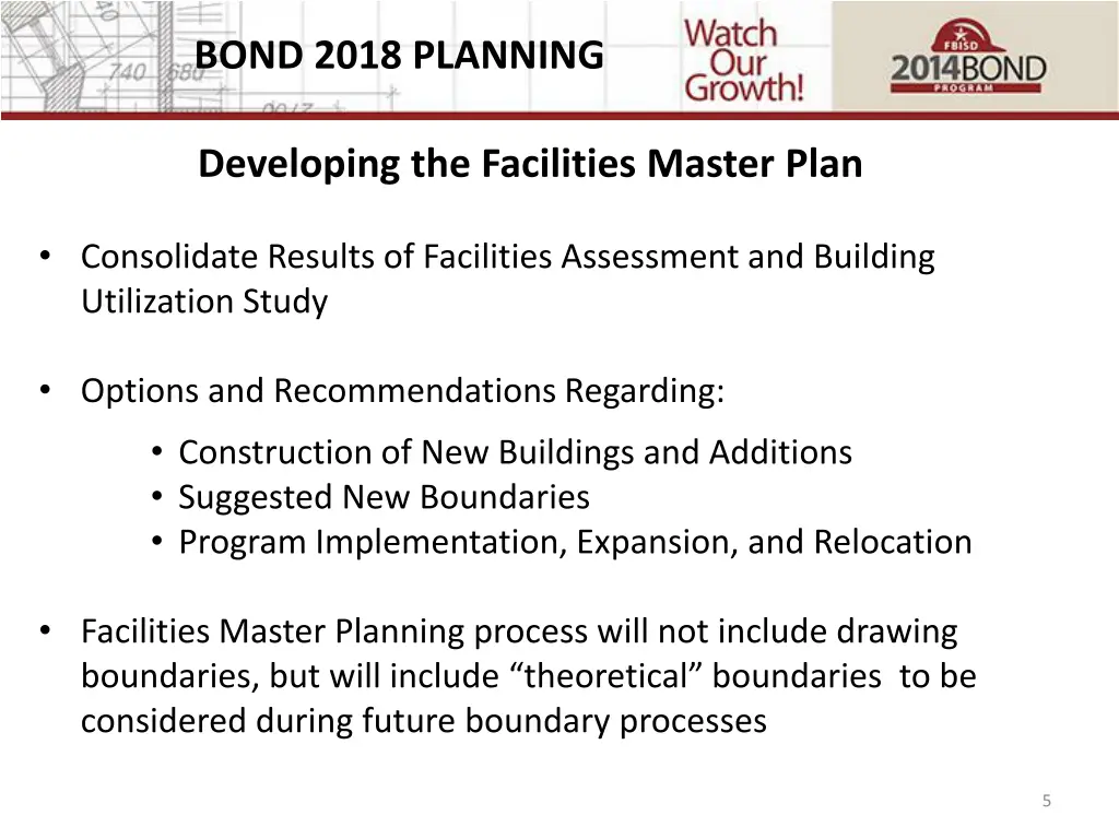 bond 2018 planning 1