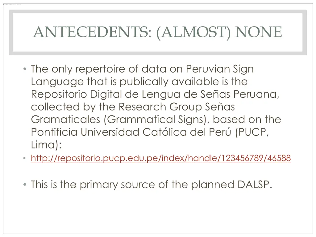 antecedents almost none 2