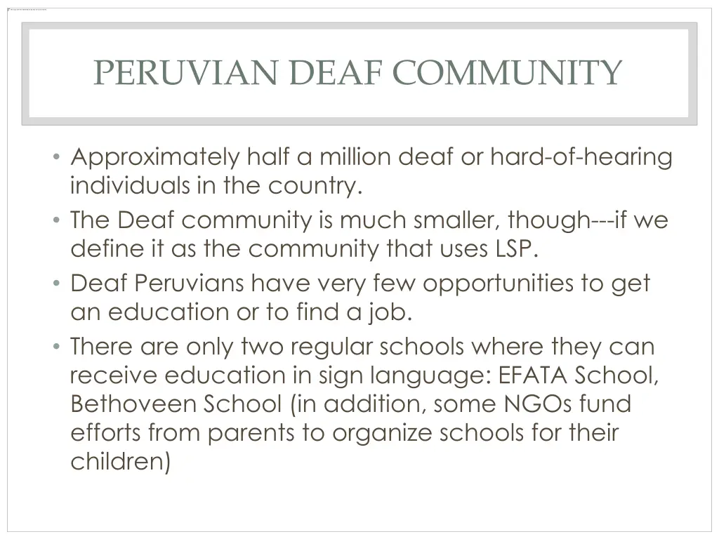 peruvian deaf community
