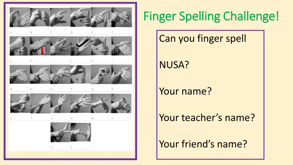 finger spelling challenge finger spelling