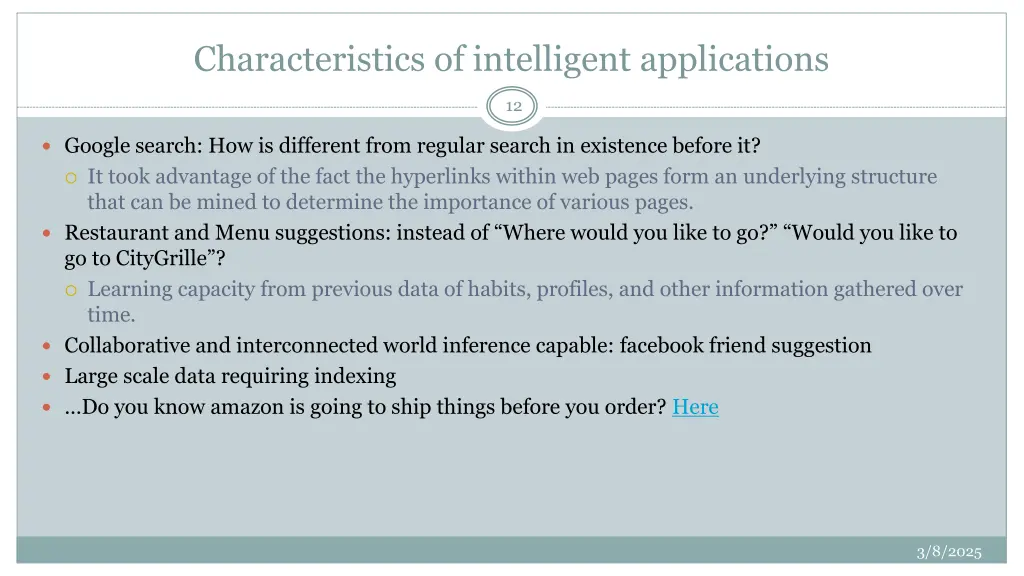 characteristics of intelligent applications