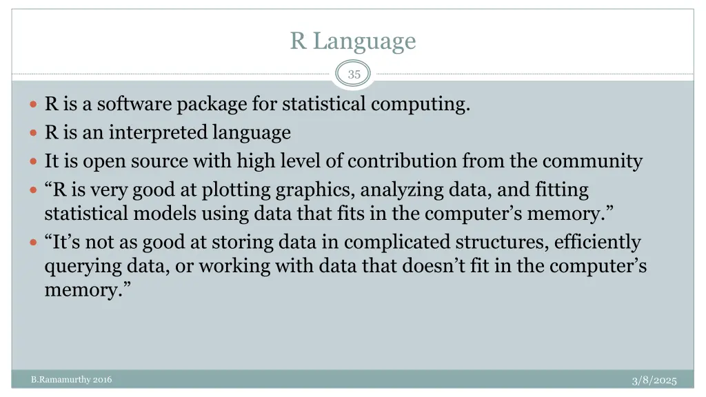 r language