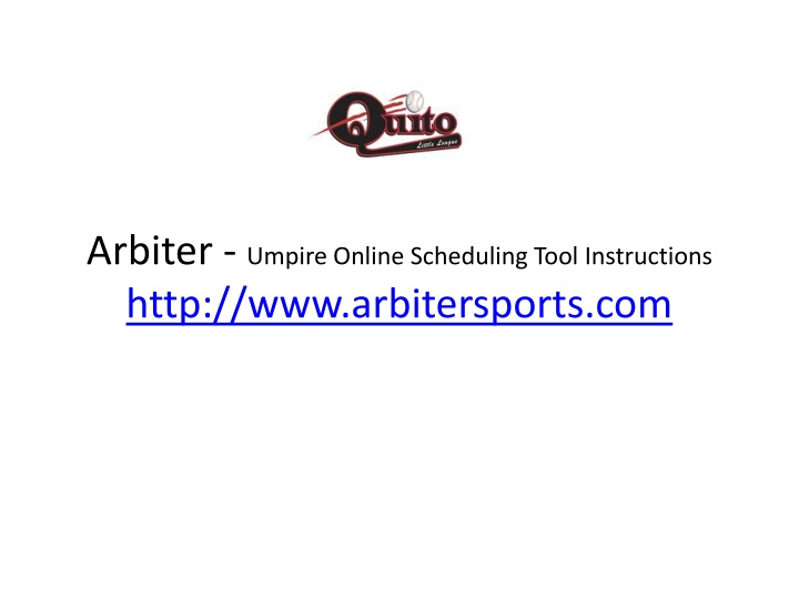 arbiter umpire online scheduling tool