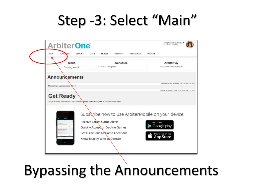 step 3 select main