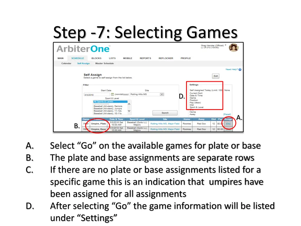 step 7 selecting games