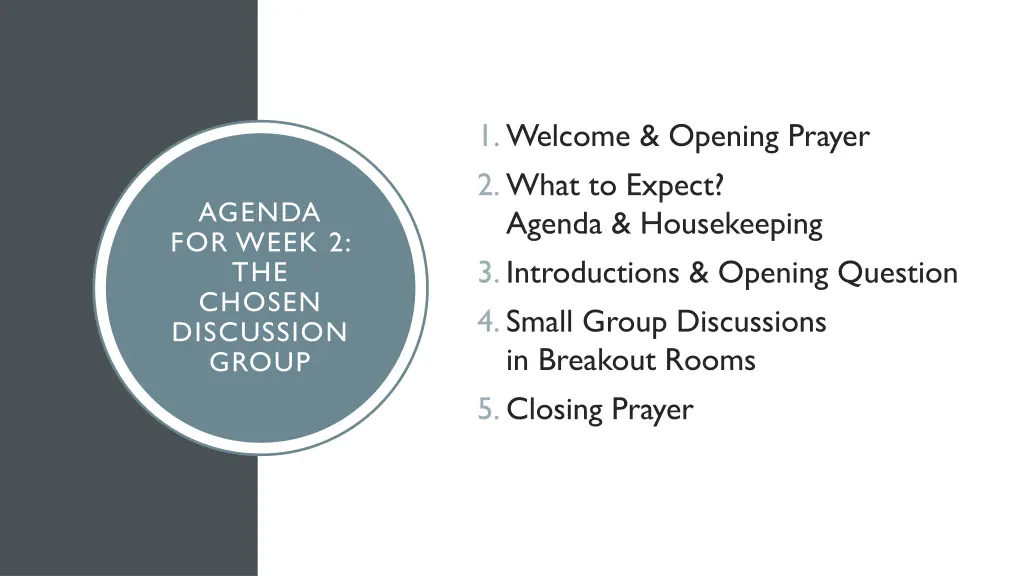 1 welcome opening prayer 2 what to expect agenda