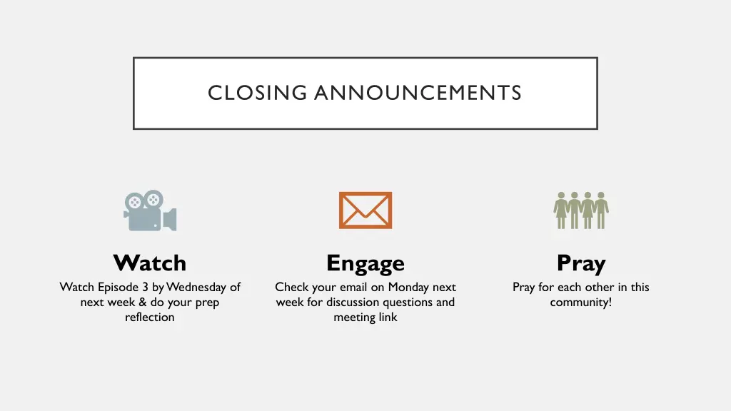 closing announcements