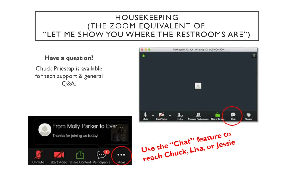 housekeeping the zoom equivalent of let me show