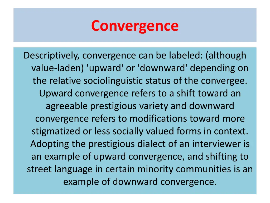 convergence 1