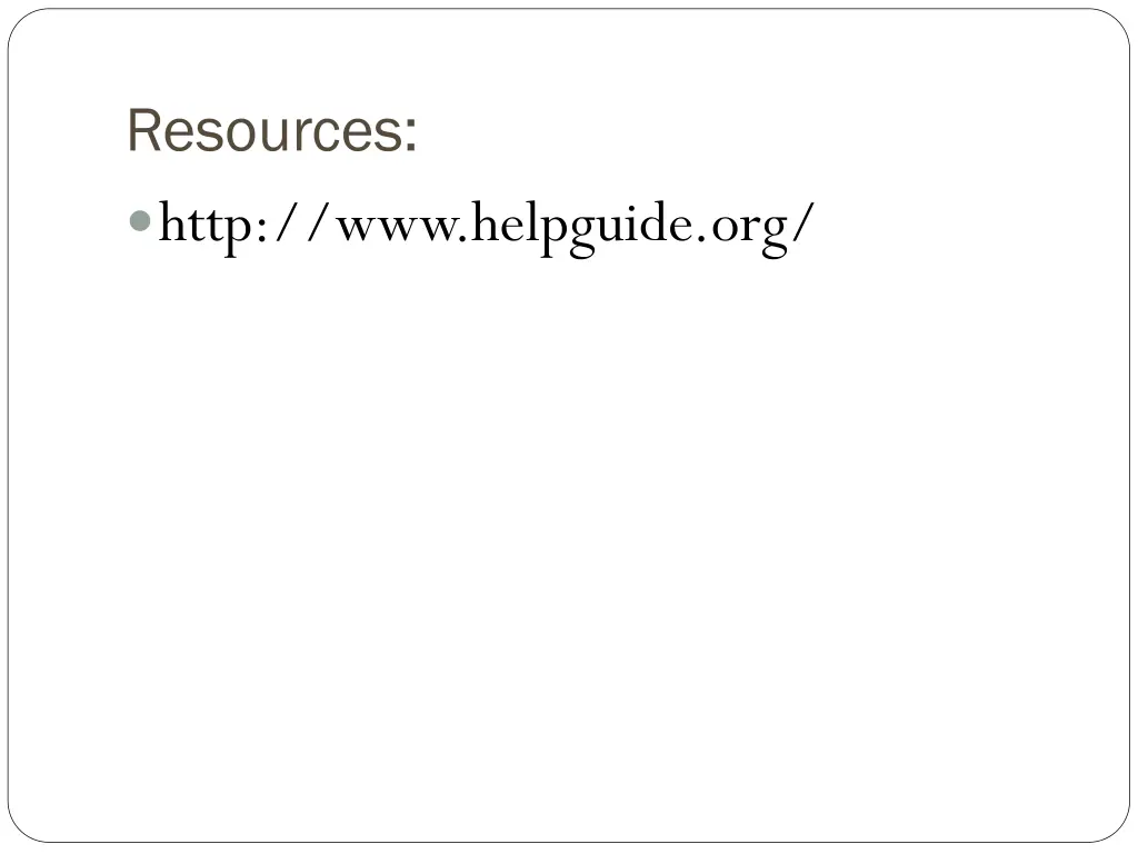 resources http www helpguide org