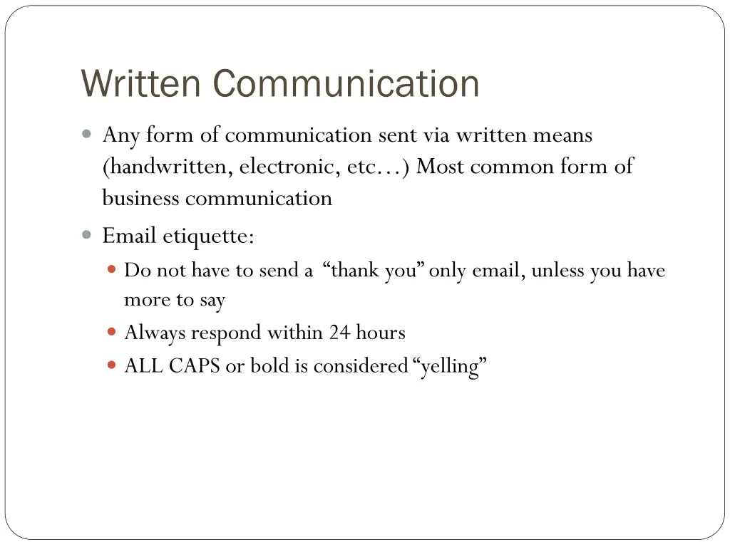 written communication