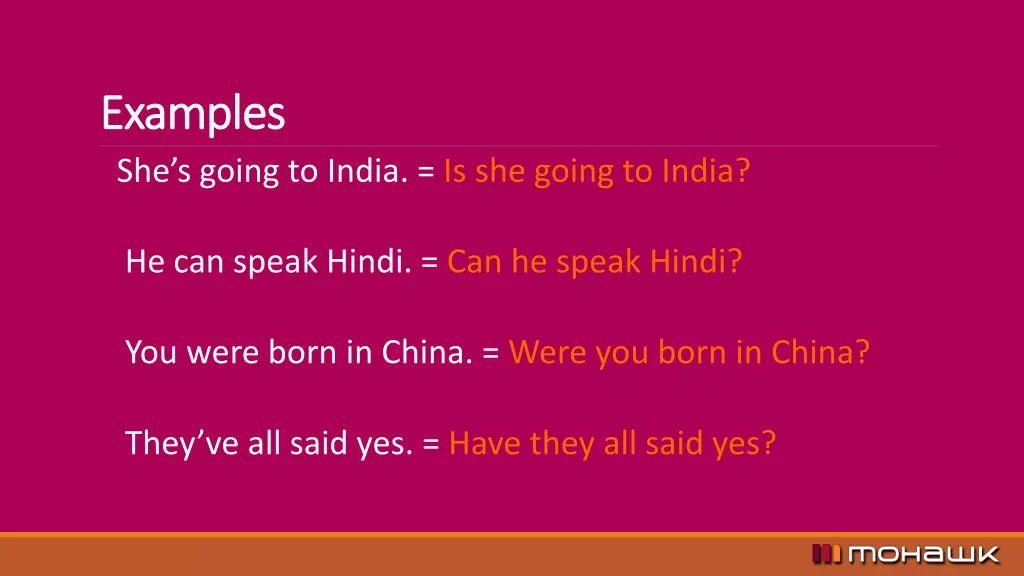 examples examples she s going to india