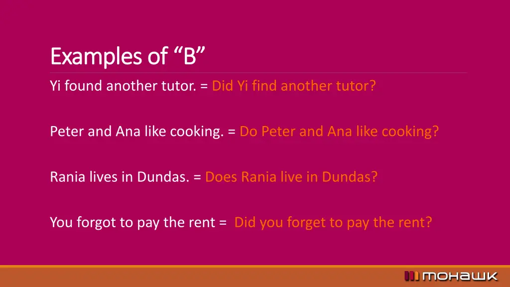 examples of b examples of b