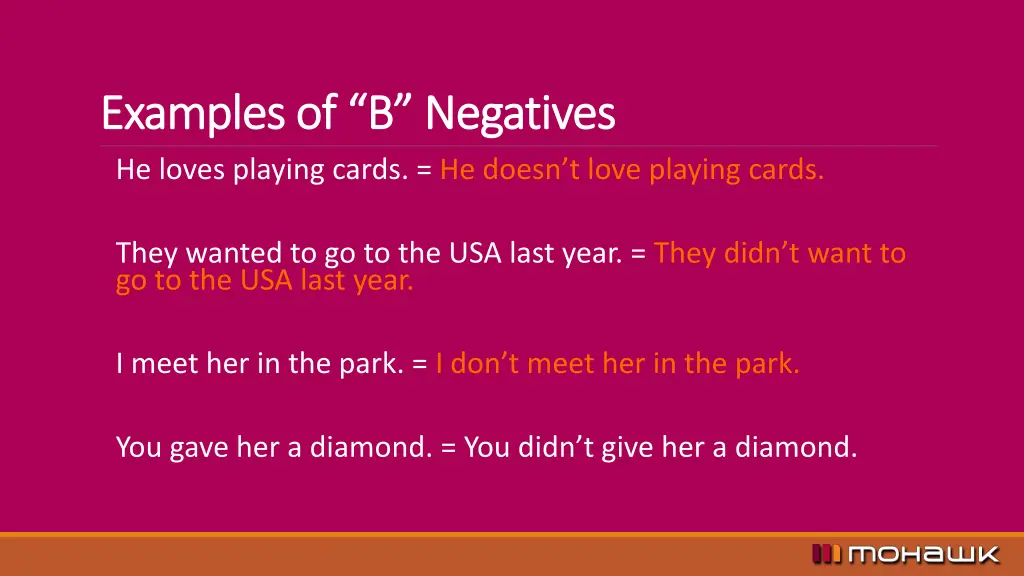 examples of b negatives examples of b negatives