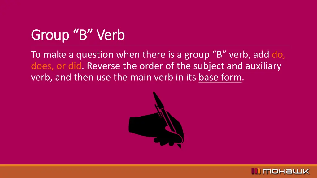 group b verb group b verb