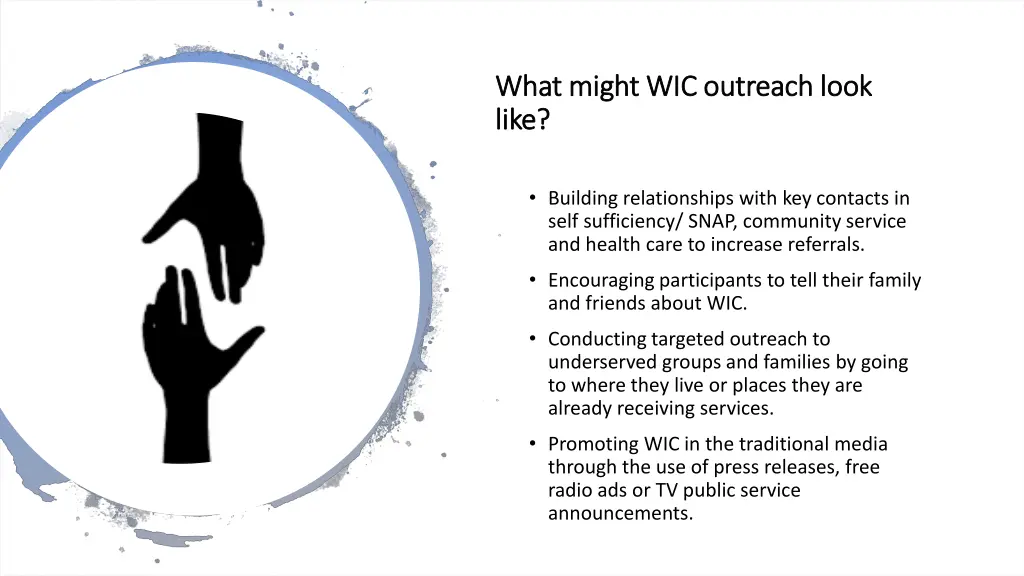 what might wic outreach look what might