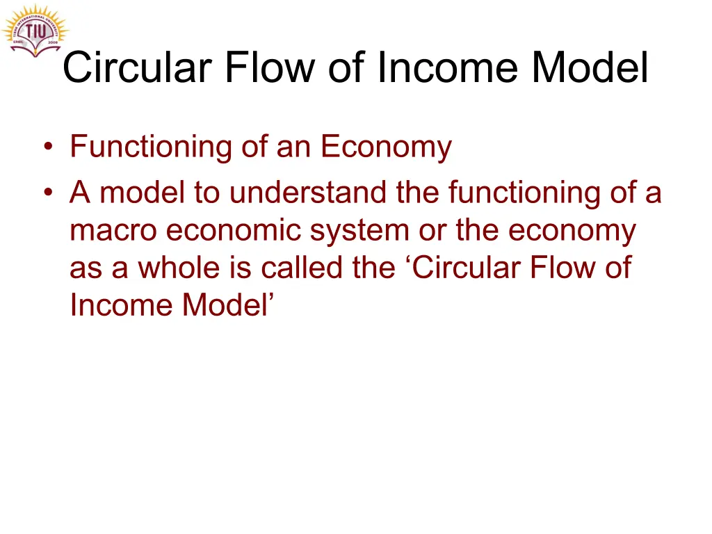 circular flow of income model
