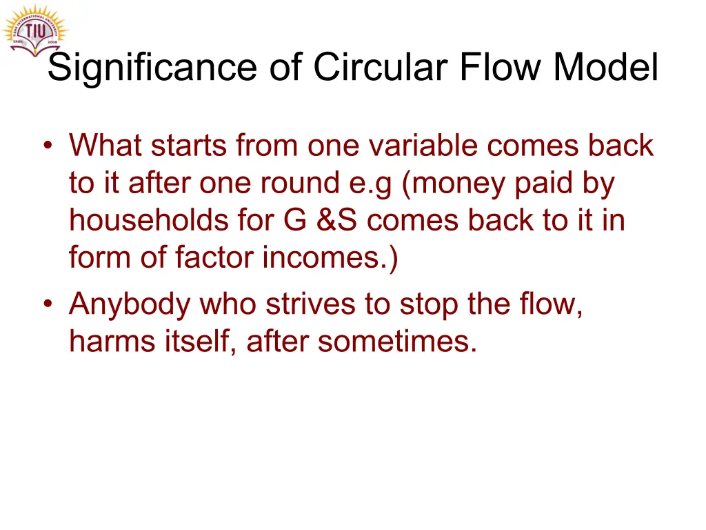 significance of circular flow model
