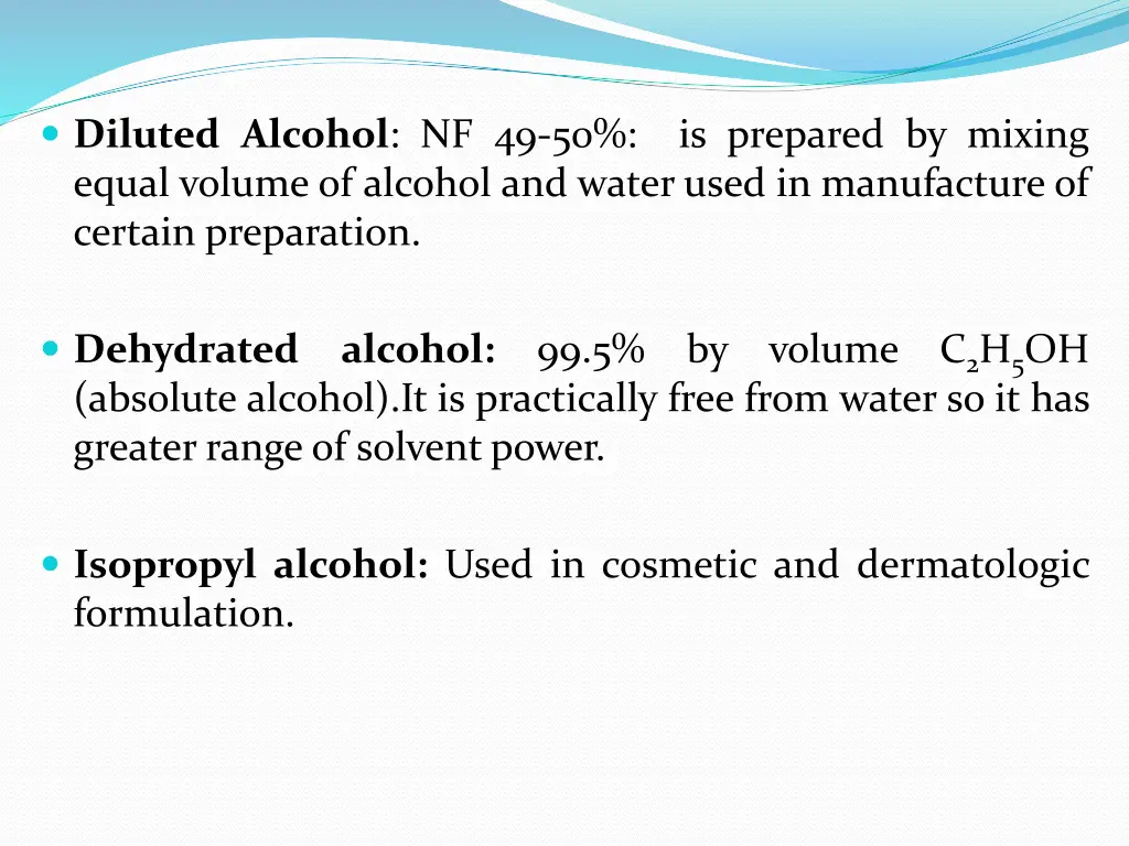 diluted alcohol nf 49 50 is prepared by mixing