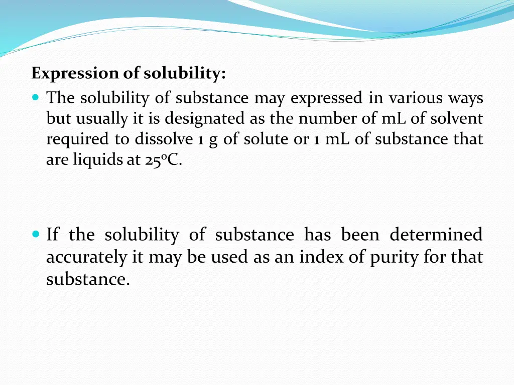 expression of solubility the solubility