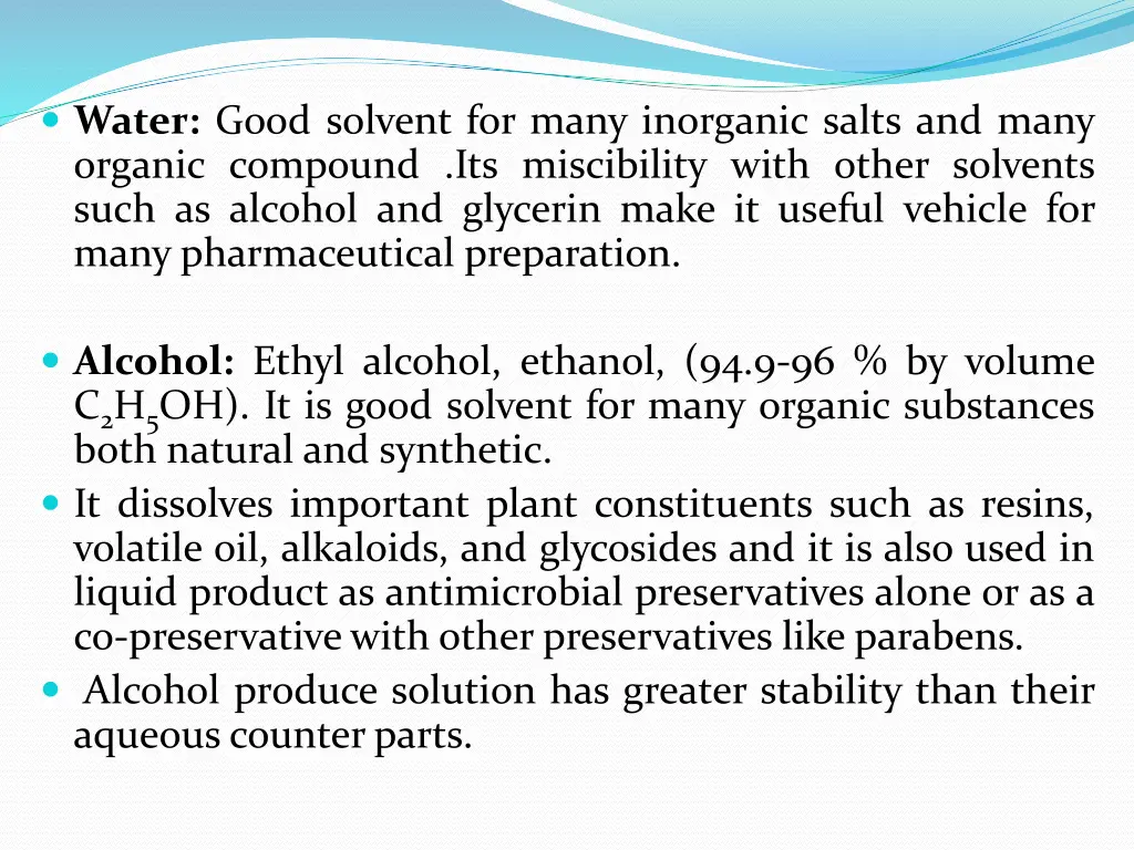 water good solvent for many inorganic salts