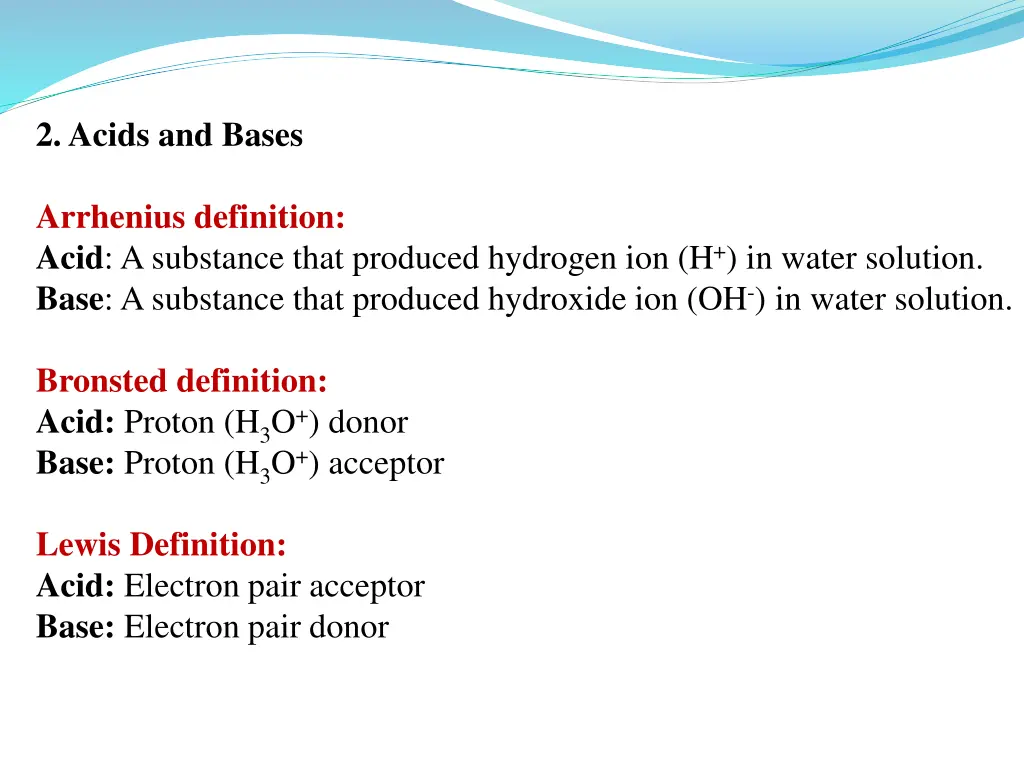 2 acids and bases