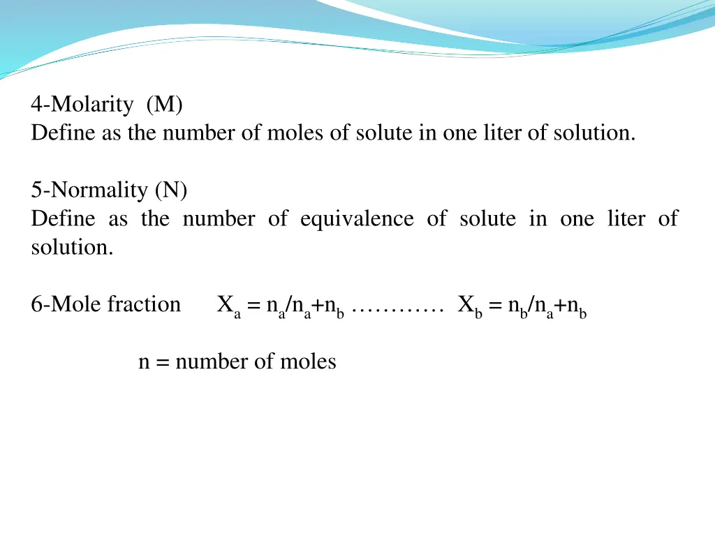 4 molarity m define as the number of moles