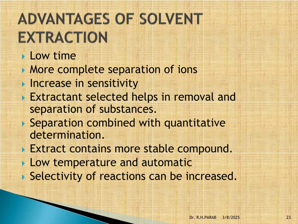 low time more complete separation of ions
