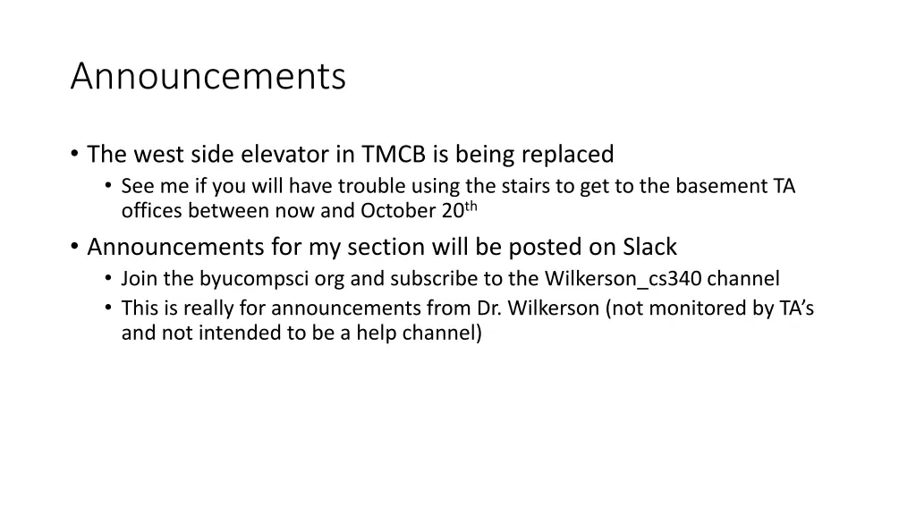 announcements